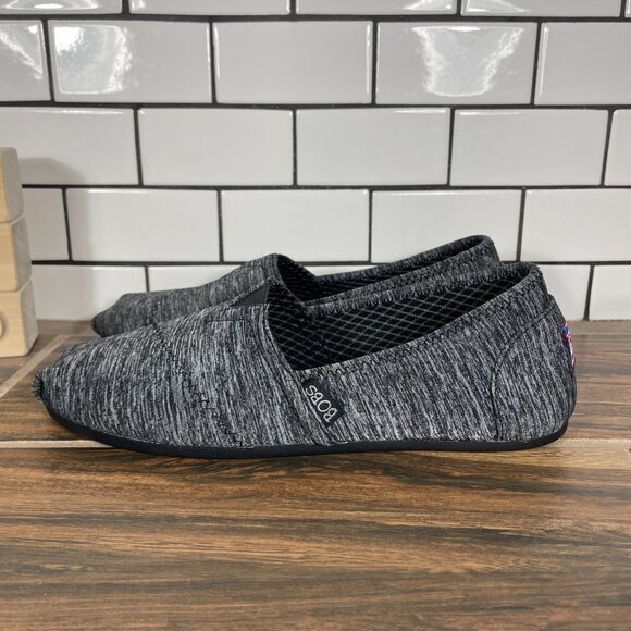 Skechers BOBS Plush Express Yourself Womens Size 7.5 Shoes Black Alpargata Flat - Picture 1 of 12